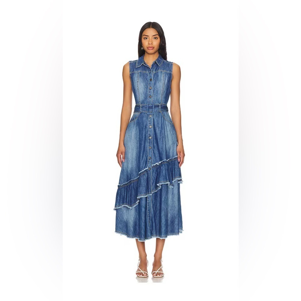 FREE PEOPLE Beau Denim Dress S - Picture 2 of 12